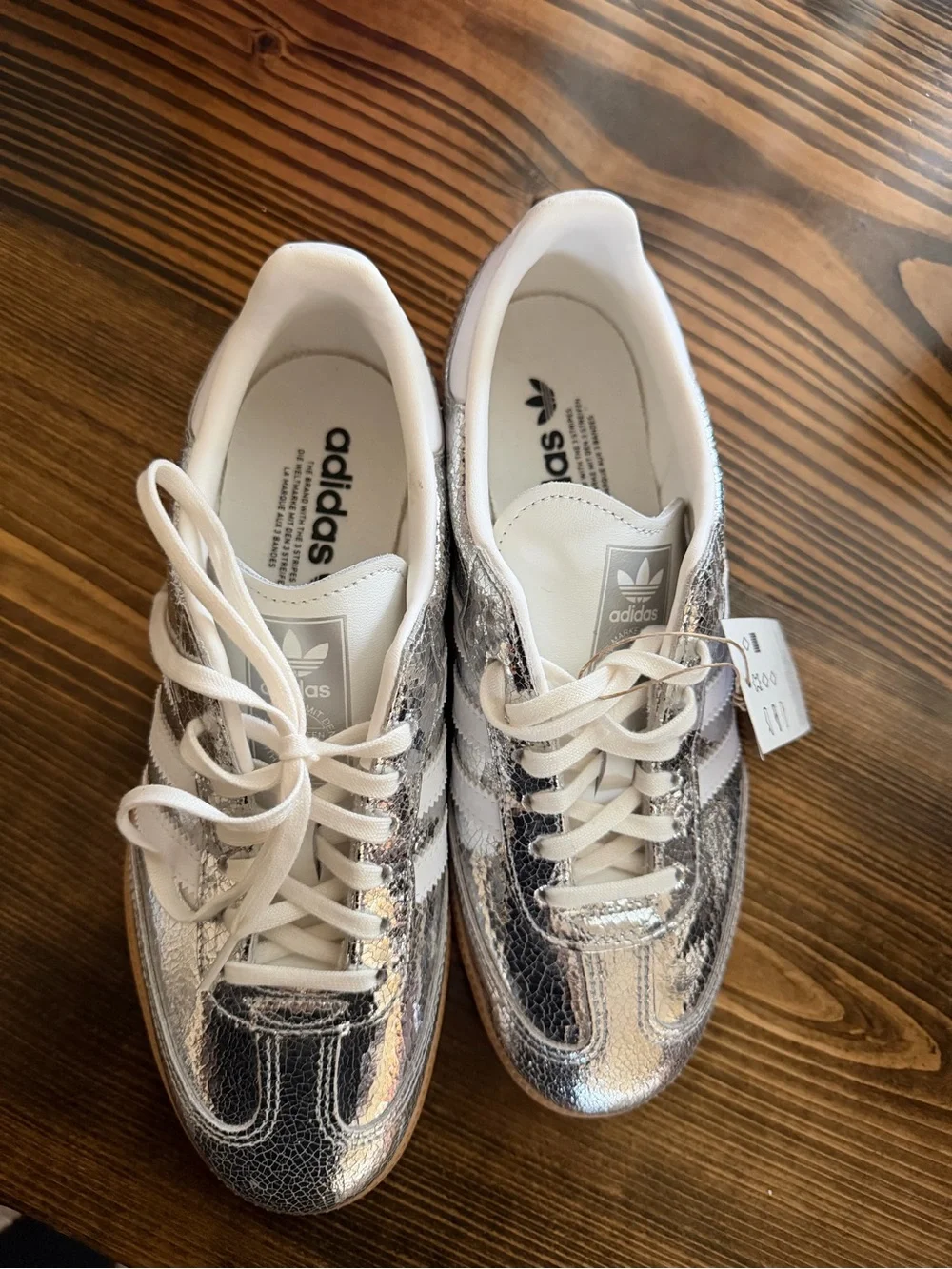 adidas Samba Metallic Silver and White Sneaker